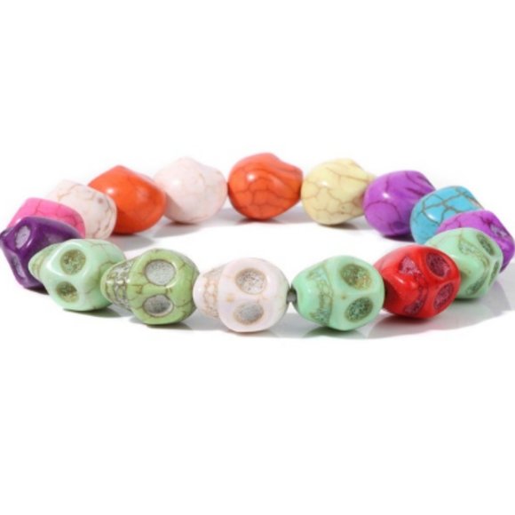 Skull Bracelet,Colorful Skull Bracelet,Good Luck Bracelet - Picture 1 of 1